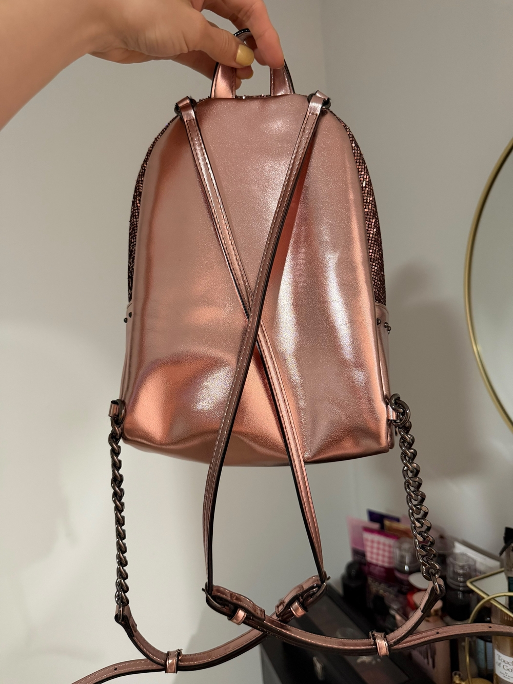 Victoria's Secret Rose Pink Sequin Mini Backpack - Picture 3 of 5